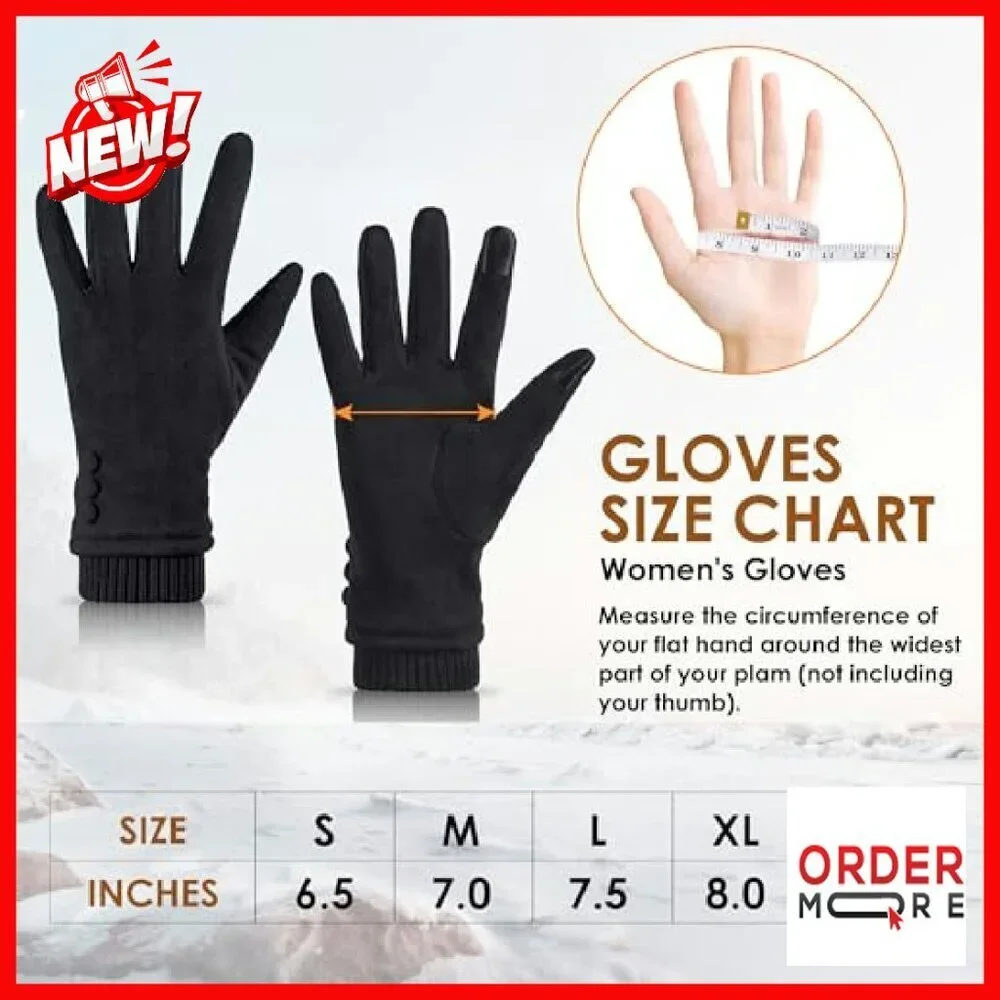 Women's Winter Touch Screen Gloves - Fleece Lined Windproof Warm